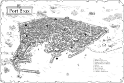Port Brax on map background